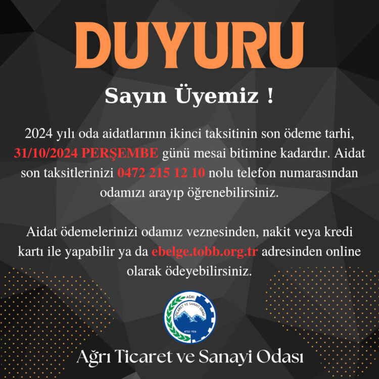 Aidat Ödemesi Hatırlatma