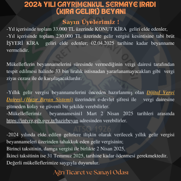 DEFTERDARLIKTAN DUYURU!