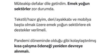 TOBB Başkanı Sn. Hisarcıklıoğlu’nun Firmalar Özelindeki Paylaşımı