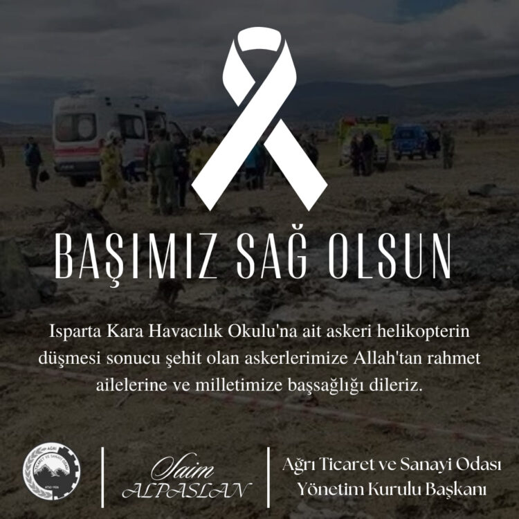 Başkan Alpaslan’dan Helikopter Kazasına İlişkin Baş sağlığı Mesajı