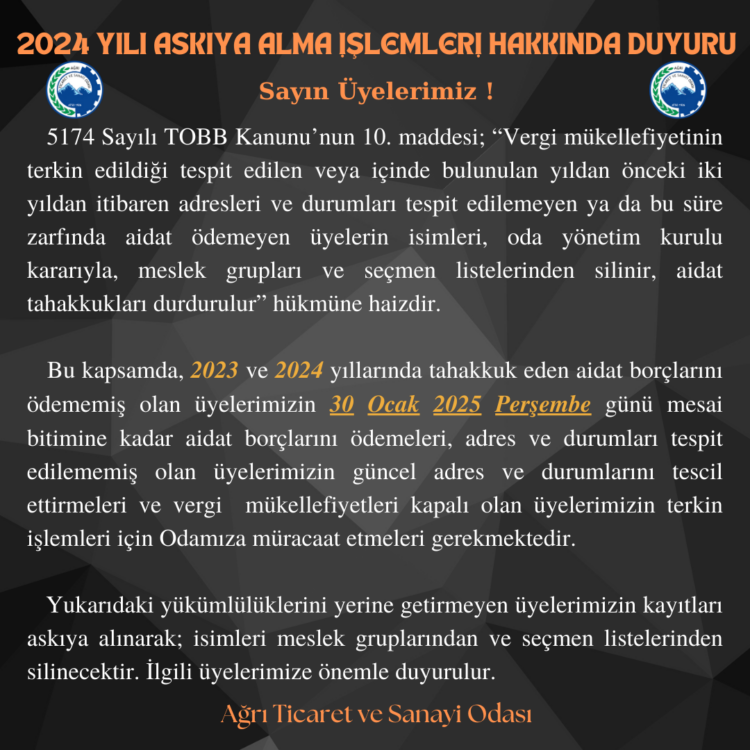 ATSO’dan Önemli Duyuru!