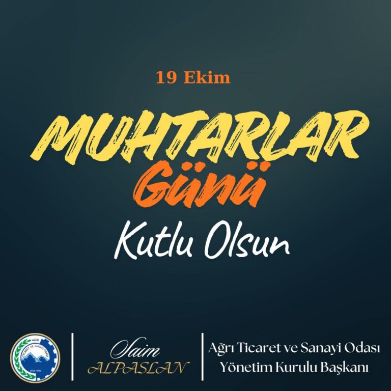 19 Ekim Muhtarlar Günü Kutlu Olsun
