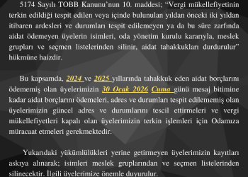 2026 YILI ASKIYA ALMA İŞLEMLERİ HAKKINDA DUYURU!