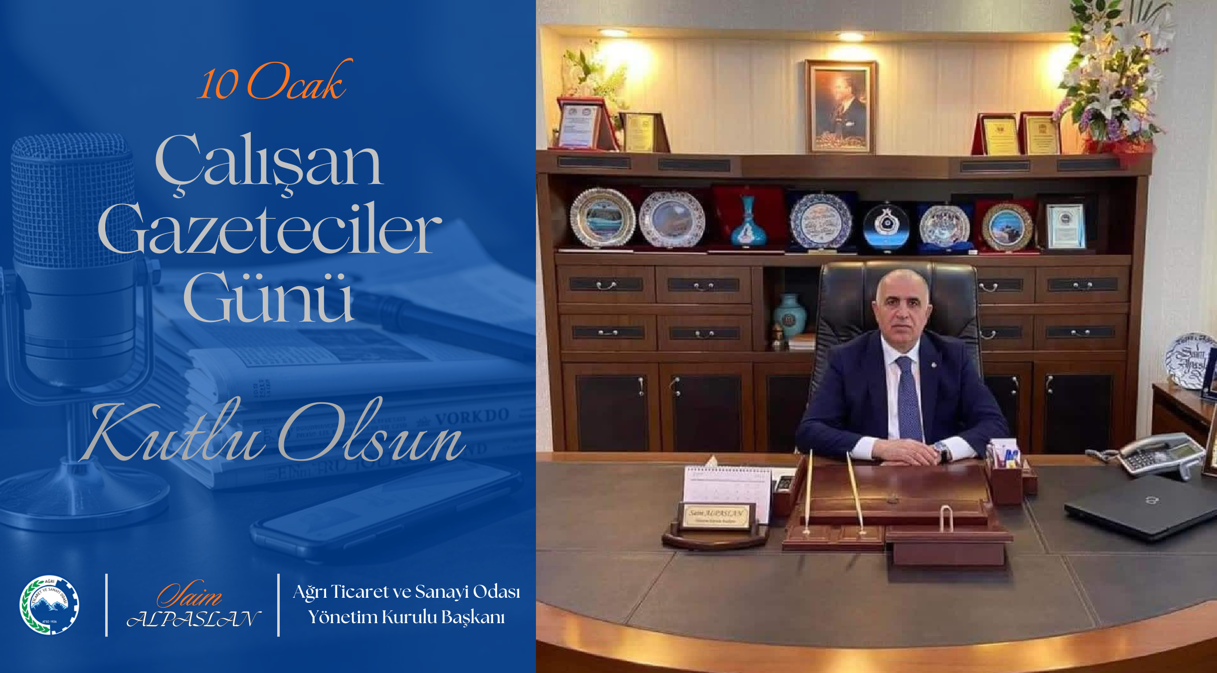 Başkan Alpaslan’dan 10 Ocak Çalışan Gazeteciler Günü Mesajı